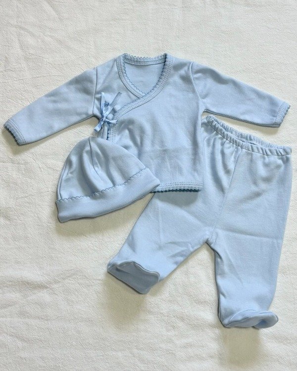 Producto - Ajuar 3 Piezas Pima Celeste