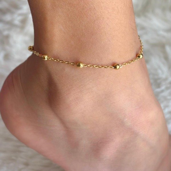 Producto - Tobillera Fina de bolitas (Cod.883)