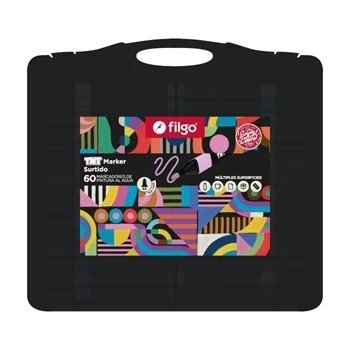 Producto - Marcadores pintura al agua TNT Valija X60unid Trazo Medio 3.0 -FILGO-
