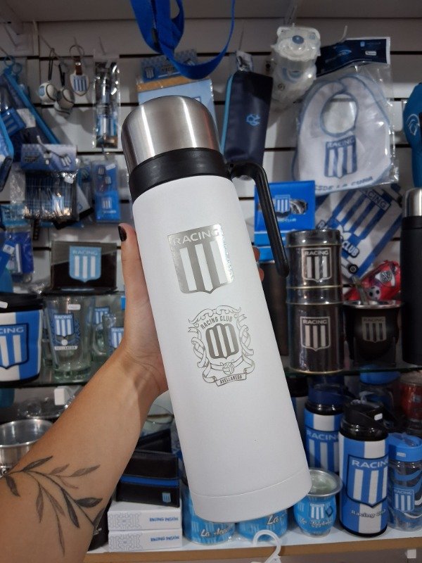 Producto - Termo con manija Rancing blanco
