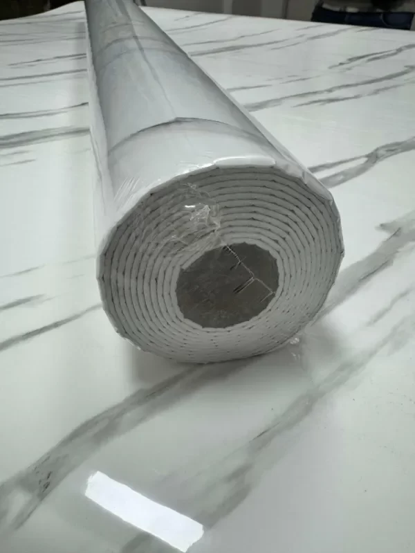 Producto - Rollo autoadhesivo símil mármol Blanco 3 mts x 1,20 mts.