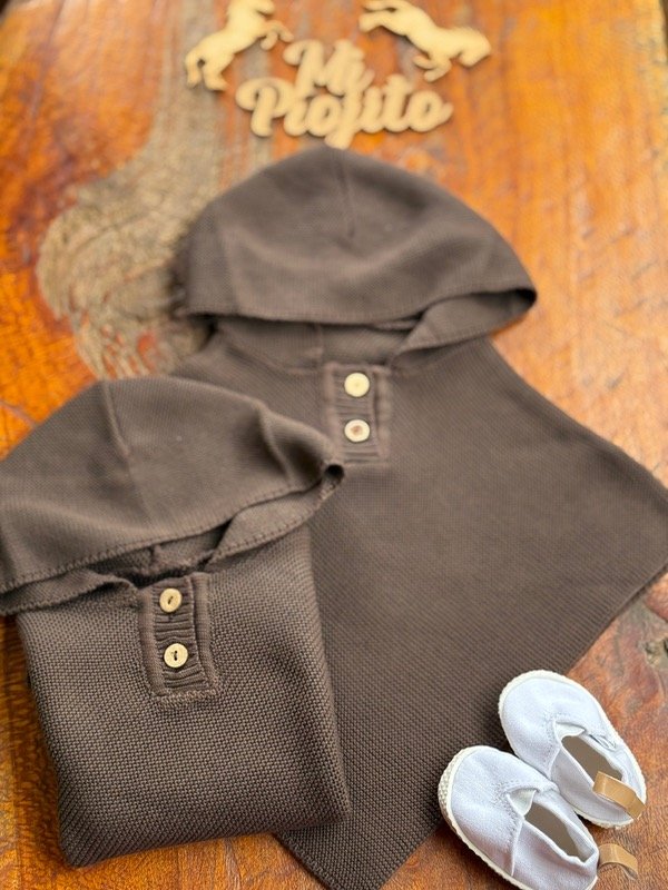 Producto - Poncho de Hilo Chocolate - 2