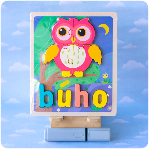 Producto - Rompecabeza Encastrable de Madera 3D con Letras  - Búho