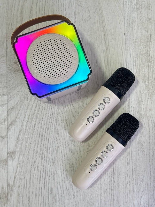 Producto - PARLANTE PORTÁTIL RGB CON 2 MICRÓFONOS - BLUETOOTH