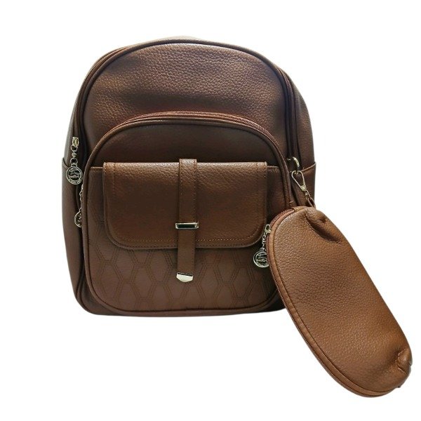 Producto - Mochila I RUN ecocuero c/cartuchera marron