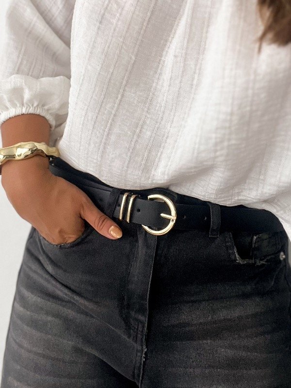 Producto - Cinto Clara Cuero Negro