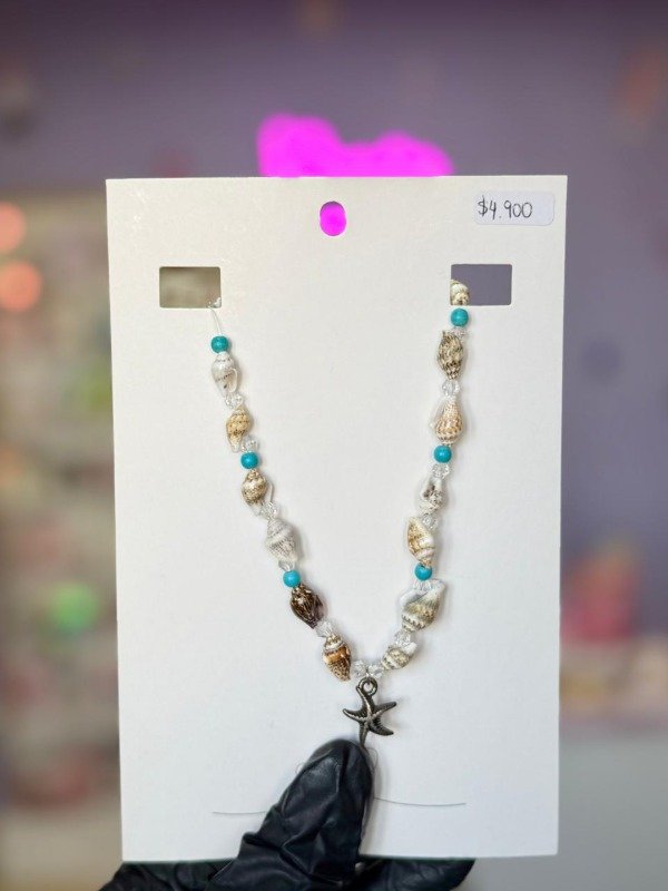 Producto - Collar caracol detalle celeste