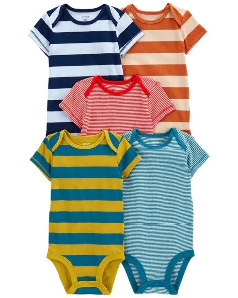 Producto - Pack de 5 bodies Carter's rayados manga corta
