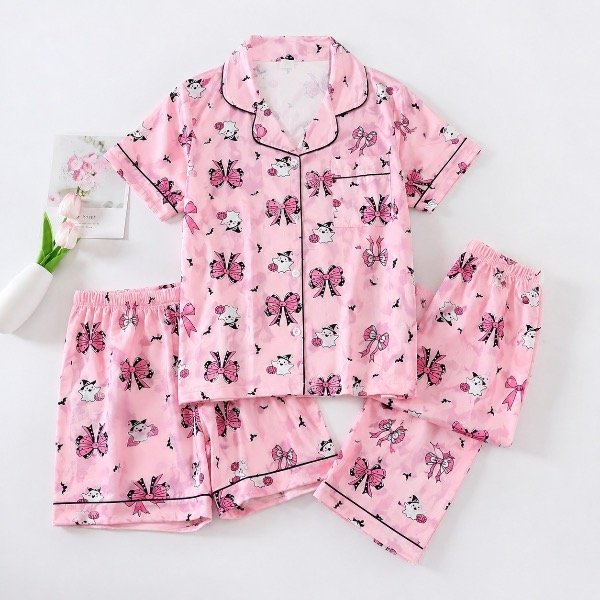 Producto - Pijama camisero 3 piezas Rosa
