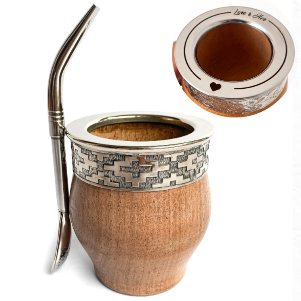 Producto - Imperial Algarrobo Clásico Personalizado + Bombilla (Virola Alpaca)
