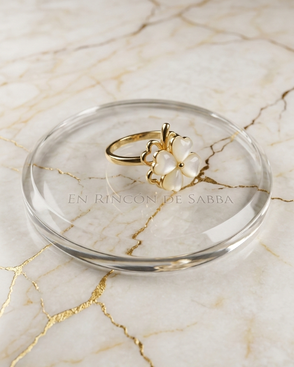 Producto - Anillo Golden White Clover