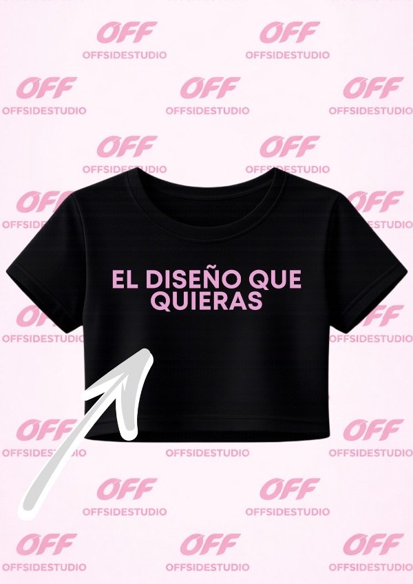 Producto - Personaliza tu baby tee NEGRA con el diseño que quieras