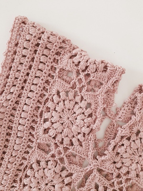Patrón remera magnolia técnica crochet vertical + grannys — imagen 8