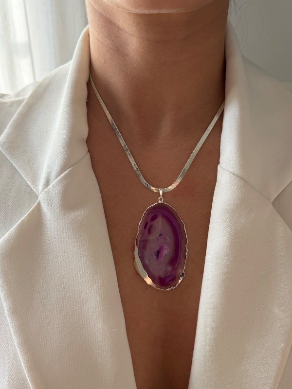 Producto - Collar slice stone pink - 1