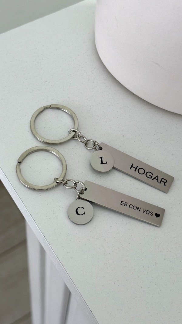 Producto - Llavero grabado CASA ES CON VOS 5cm ACERO - 2