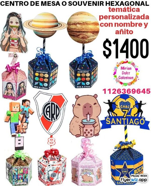 Producto - Centro de mesa o souvenir personalizado x unid