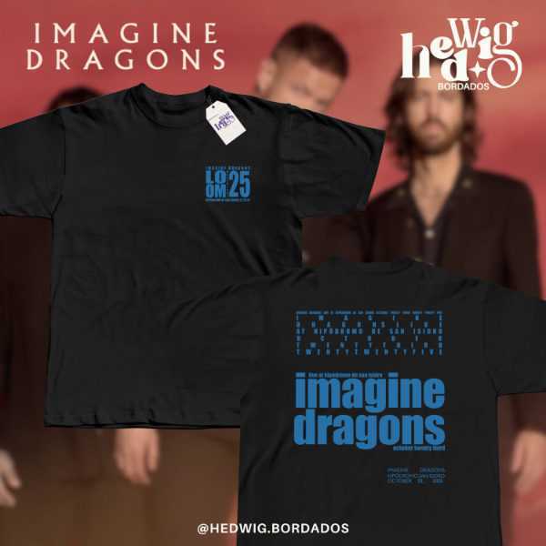 Producto - Remera IMAGINE DRAGONS live at Hipodromo San Isidro (doble estampa) Azul - DTF