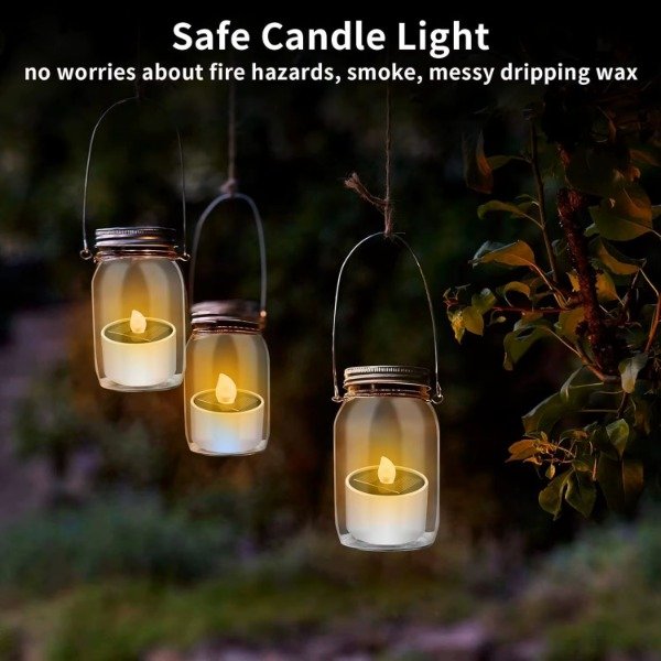 Producto - Pack X6 Vela Led Solar Exterior Efecto Llama Luz Decorativa - 5
