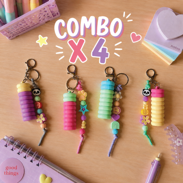 Producto - Combo x 4 / Llaveros Porta Labial Multifunción