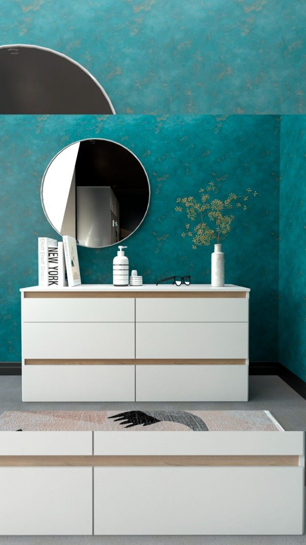 Producto - Cómoda 6 cajones blanco