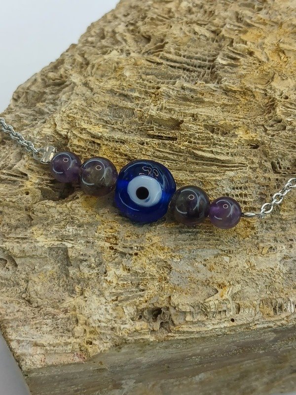 Producto - Collar ojo turco bolitas con Cadena