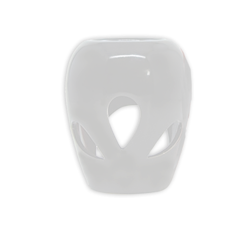 Producto - Hornillo Blanco oval con hojas 9 cm