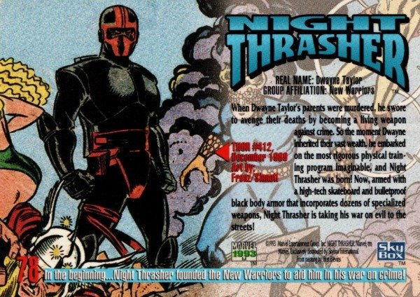 Producto - 1993 SkyBox Marvel Masterpieces  #78 - Night Thrasher - 1