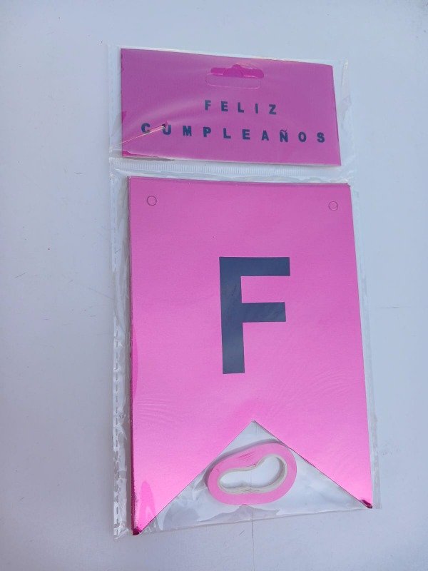 Producto - Banderín Espejado "FC" Rosa