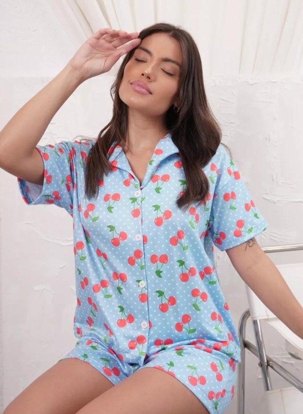 Producto - Pijama Cerezas camisero - 1