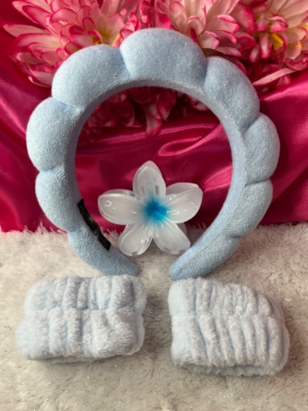 Producto - Set de skincare vincha broche muñequeras-Diferentes colores - 0
