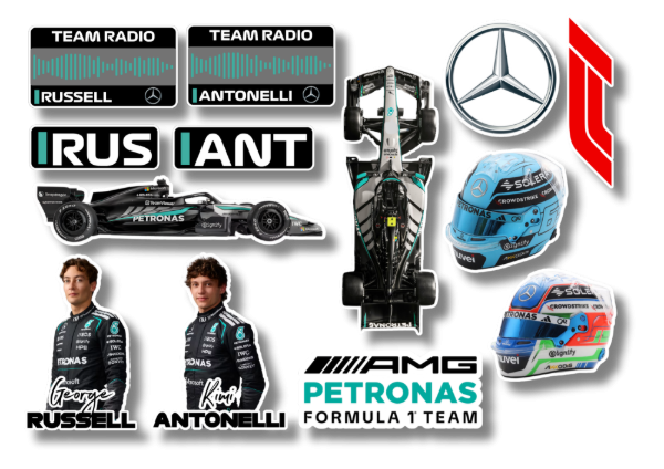 Producto - Calcomanías Stickers Mercedes Benz Formula 1 2026