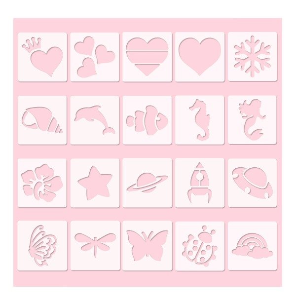 Producto - Stencil para Tatuajes 6x6 Cm 20 diseños M1 - ei