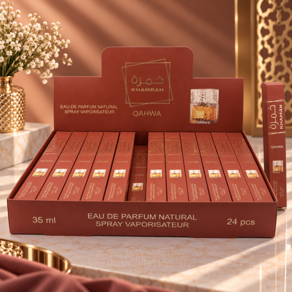 Producto - PERFUME TUBO ARABE KHAMRAH MARRON 35ML AB100-19