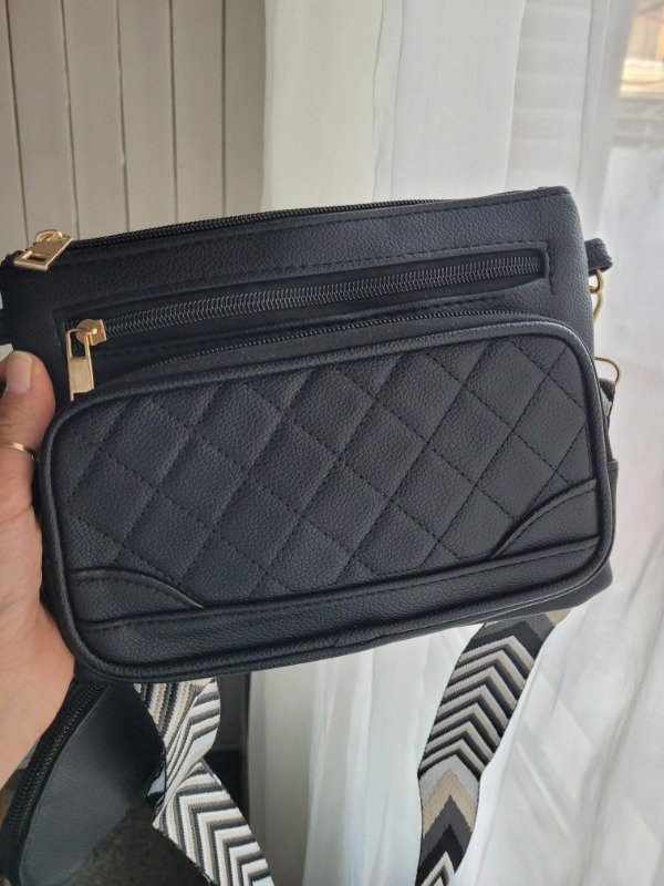 Producto - Bandolera rectangular negra con monedero - Línea económica - 0