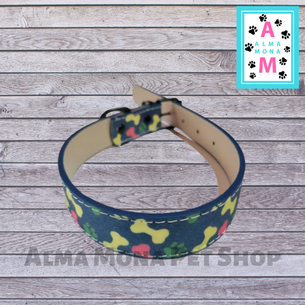 Producto - COLLAR DE CUERINA BRILLO PARA PERRO MEDIANO 52 x 2.8 CM