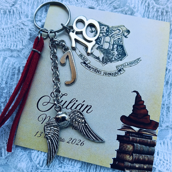 Producto - Llavero Quidditch mas tarjeta personalizada