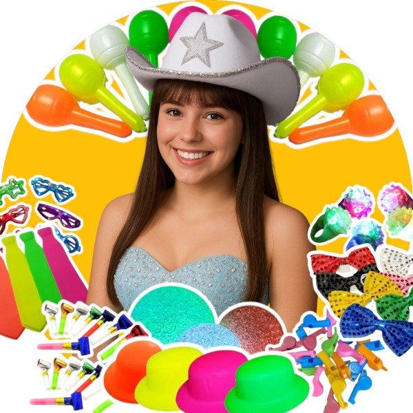 Producto - Combo Cotillón Luminoso 150 Personas 355 Art+ Gorro Premium