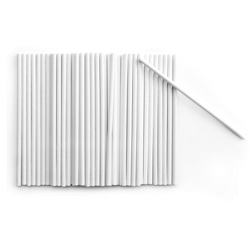 Producto - Palitos blancos de plástico para chupetín pack x 50  unidades 10 cm - 0