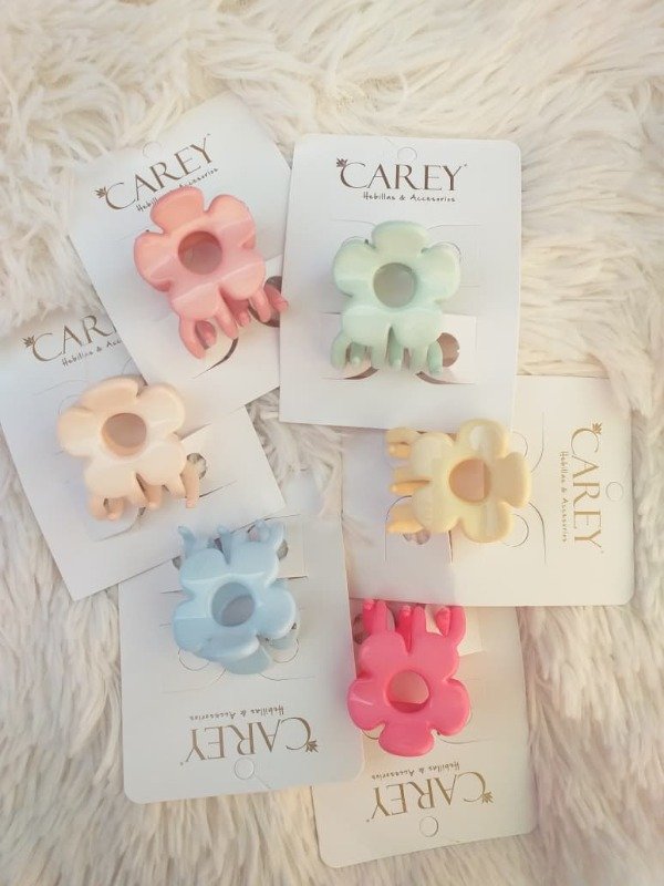 Producto - CAREY 6042 Broche pastel Flor 5 pétalos chico. (el par)