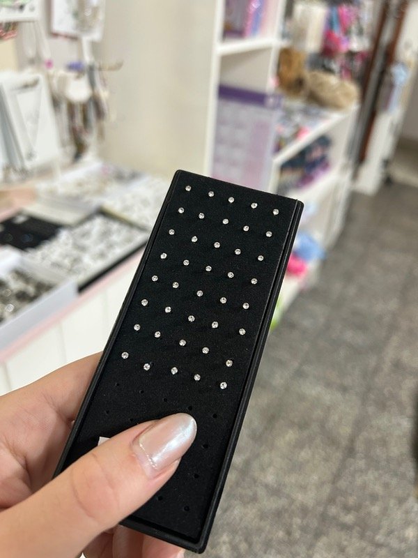 Producto - Piercing recto strass plateado