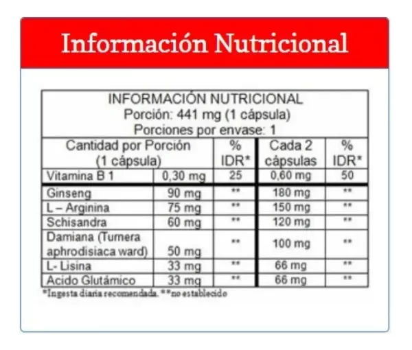 Producto - Ultra Hombre Suplemento Vigorizante Potenciador X 1 - 1