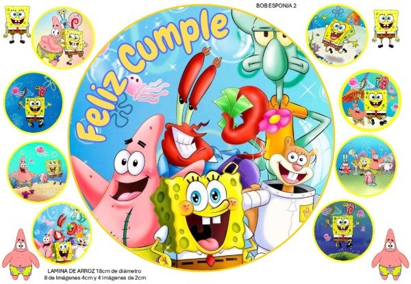 Producto - LAMINA BOB ESPONJA REDONDA 2