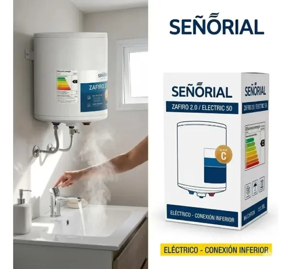 Producto - Termotanque Eléctrico Señorial Zafiro 2.0 50lts Conexión Inferior - 1