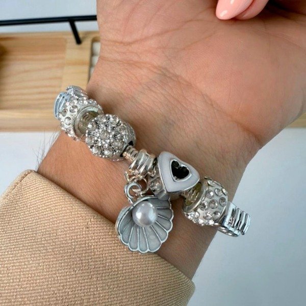 Producto - Pulsera Dupe Pandora  Blanco - Ostra