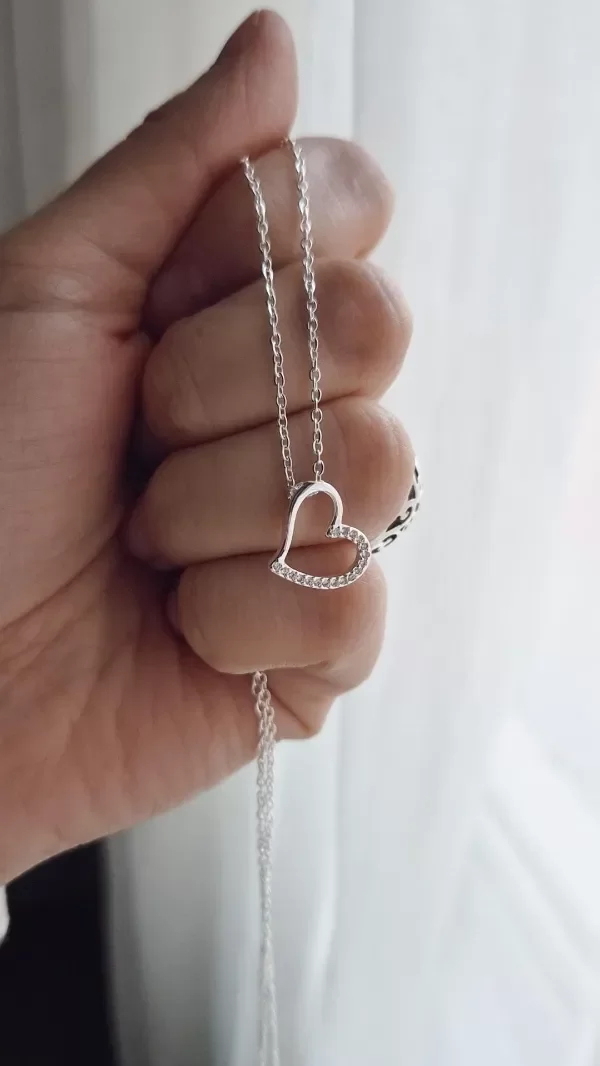 Producto - Collar corazon pasante con strass ab
