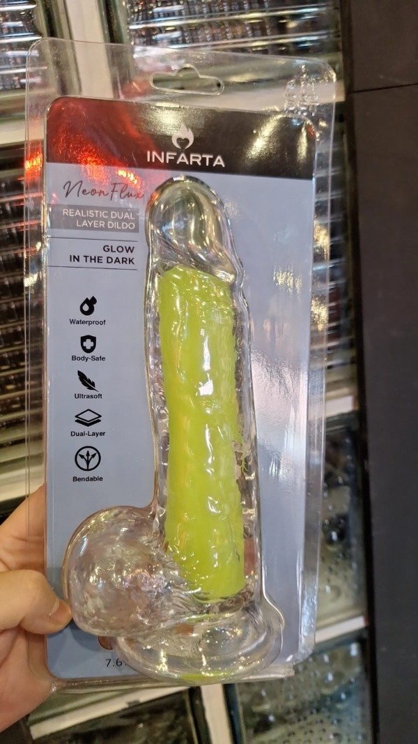 Producto - Dildo Neonflux Green - Brilla En La Oscuridad