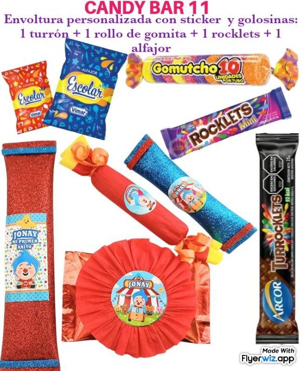 Producto - Candy bar 11 payaso Plim Plim 40 golosinas envueltas