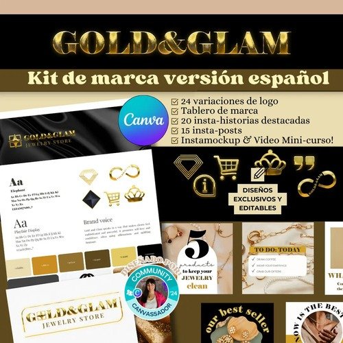 Producto - Kit De Marca Canva Gold and Glam