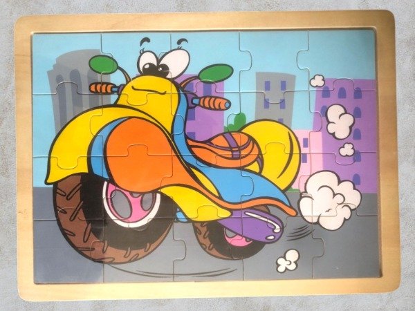 Producto - Rompecabezas encastre de madera Motocicleta