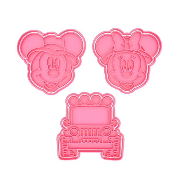 Producto - Set x 3 Cortante con Stamp Mickey Safari